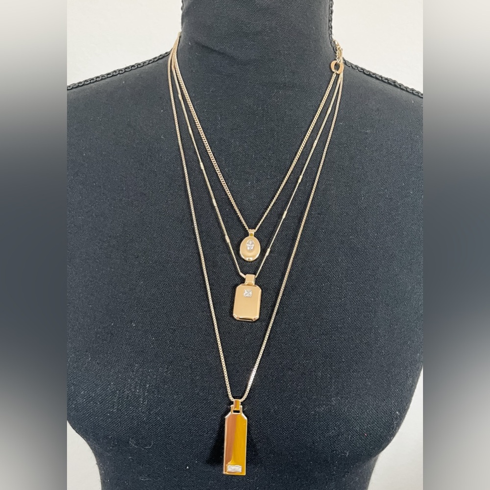 WHBM Adaptable Layered Necklace in gold tone
